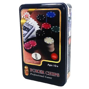 Настільна гра Покер в металевій коробці 80 фішок
