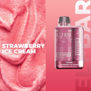 Одноразова електронна сигарета ELF BAR TE Акциз Strawberry Ice Cream (Полуничне Морозиво) 5000 puff